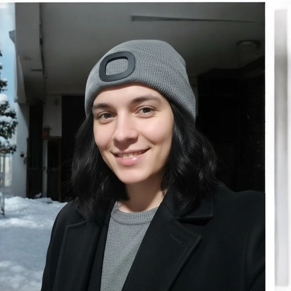 Gray Beanie with Logo - Picture 2 of 5